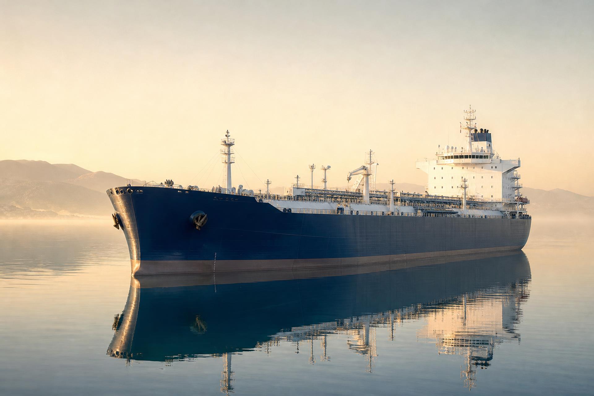 Global maritime trade — oil tanker at sea